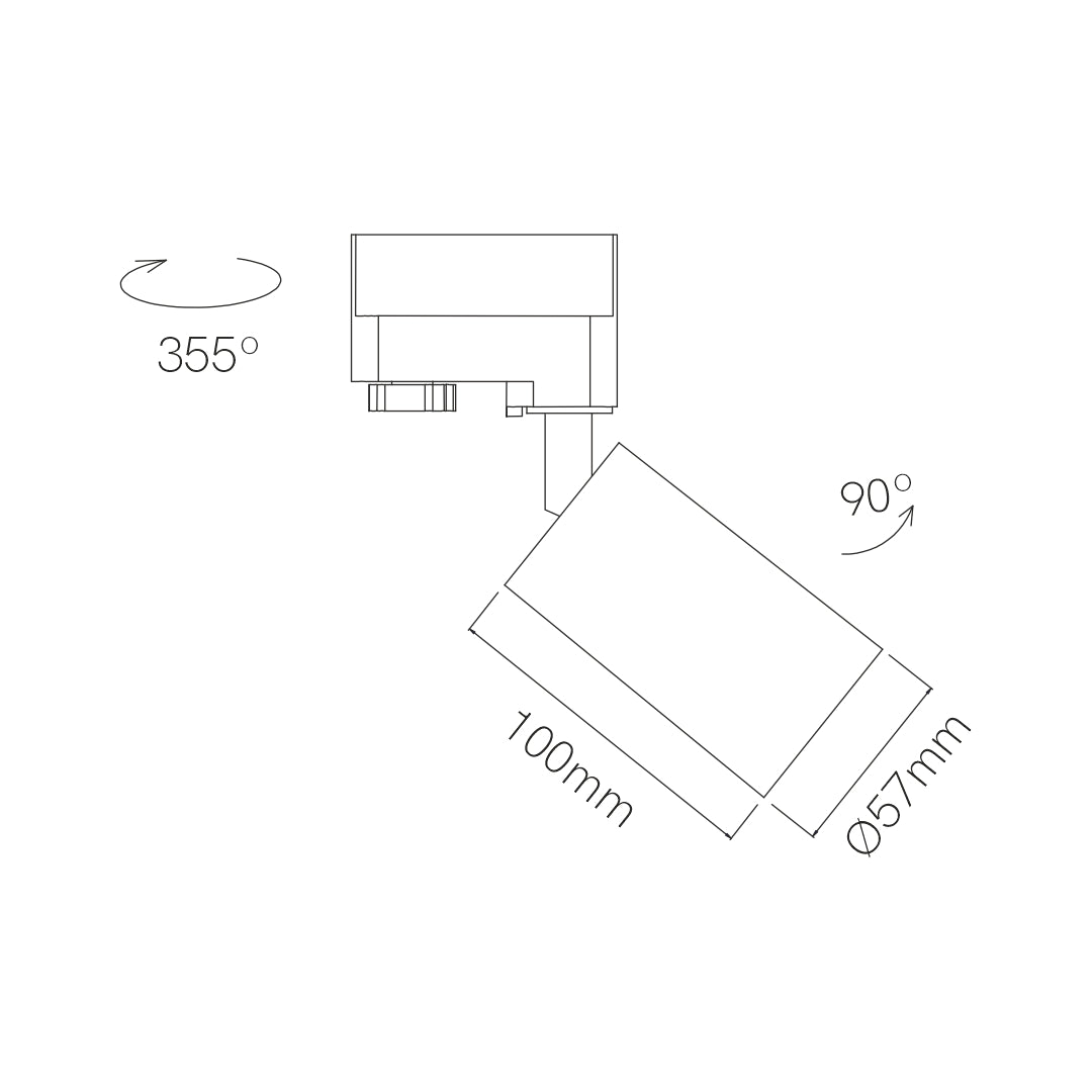 ART FOCUS 15° SPOT NOIR S/RAIL 3989V3.4671/3000K4672/2700K Power 7w 420 lm TRIAC DIMM 220V