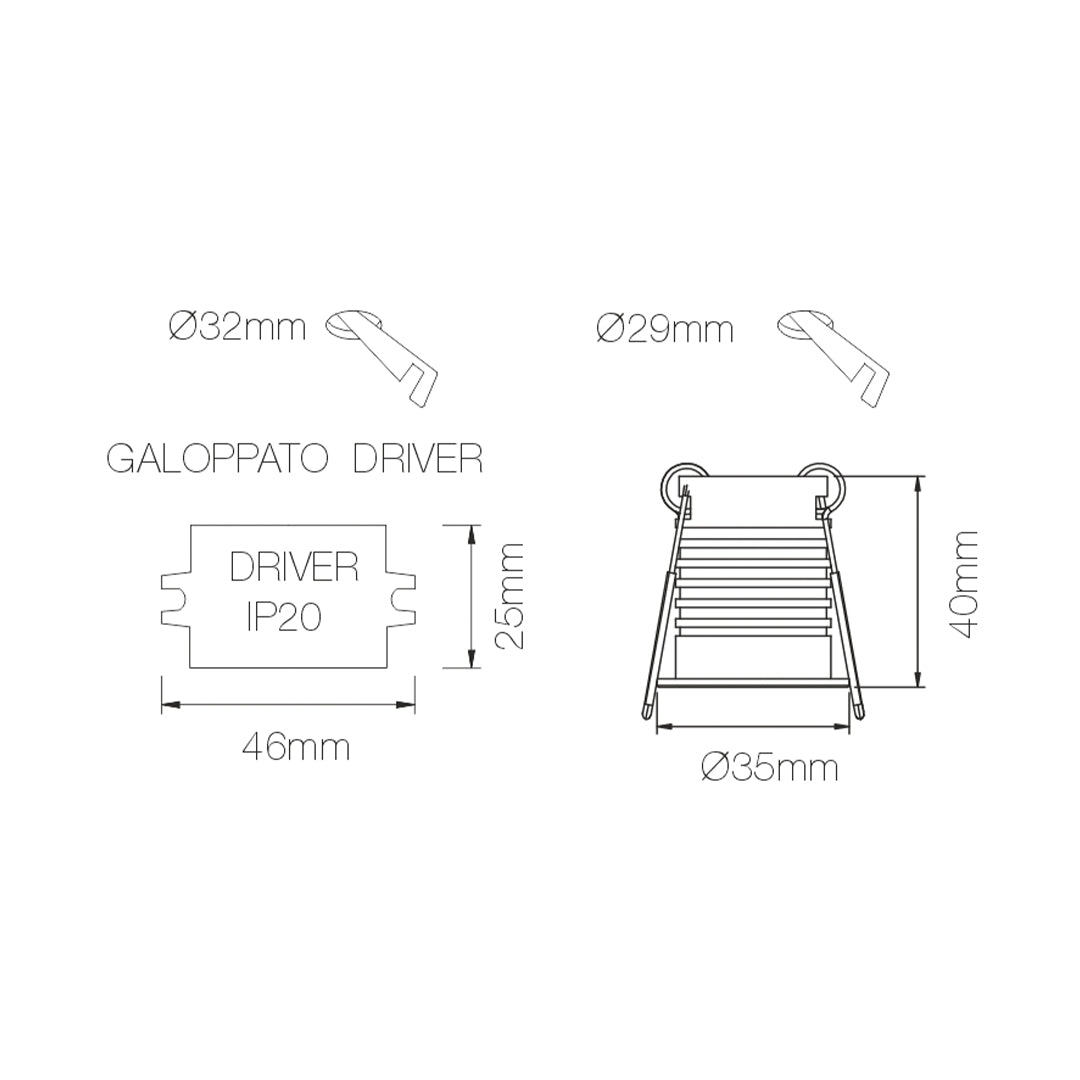 NANO PULSAR IP65 3.5W 170Lm 2700k