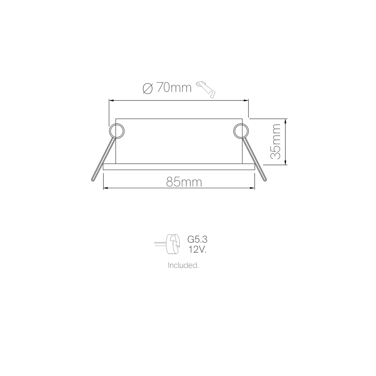ROK SPOT SALLE DE BAIN IP65 / G5.3 BULBHOLDER INCLUDED BLANC REF4755